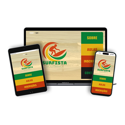 Surfista Solitário Website Mockups
